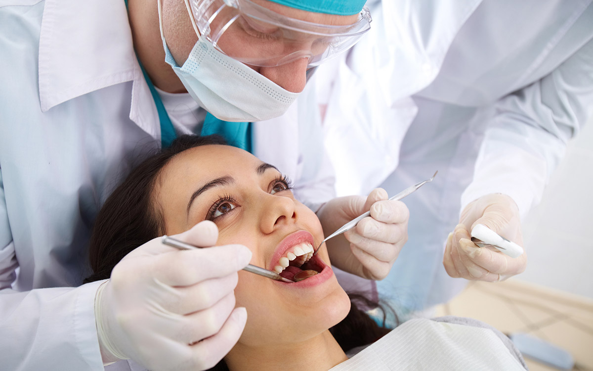 patient at the dentist office