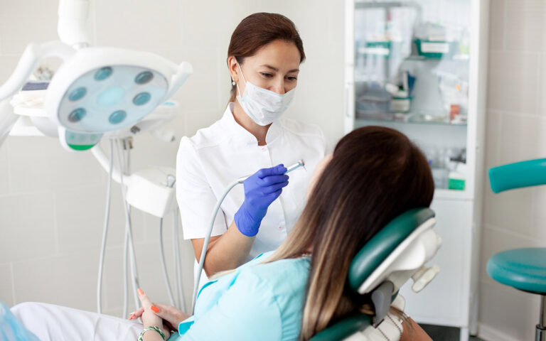 woman at her dental checkup