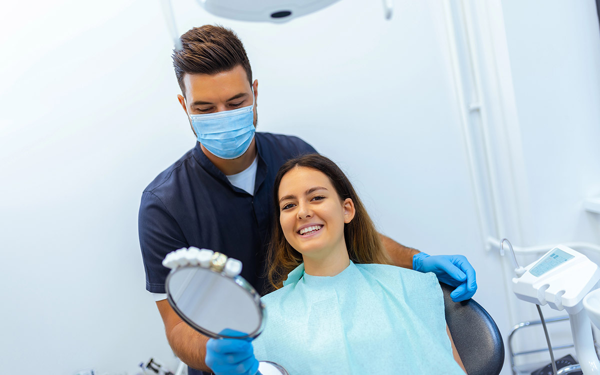 happy patient at the dentist appointment
