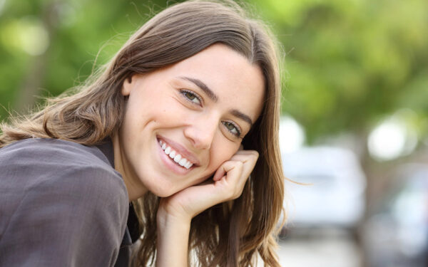 Happy woman with perfect smile and teeth