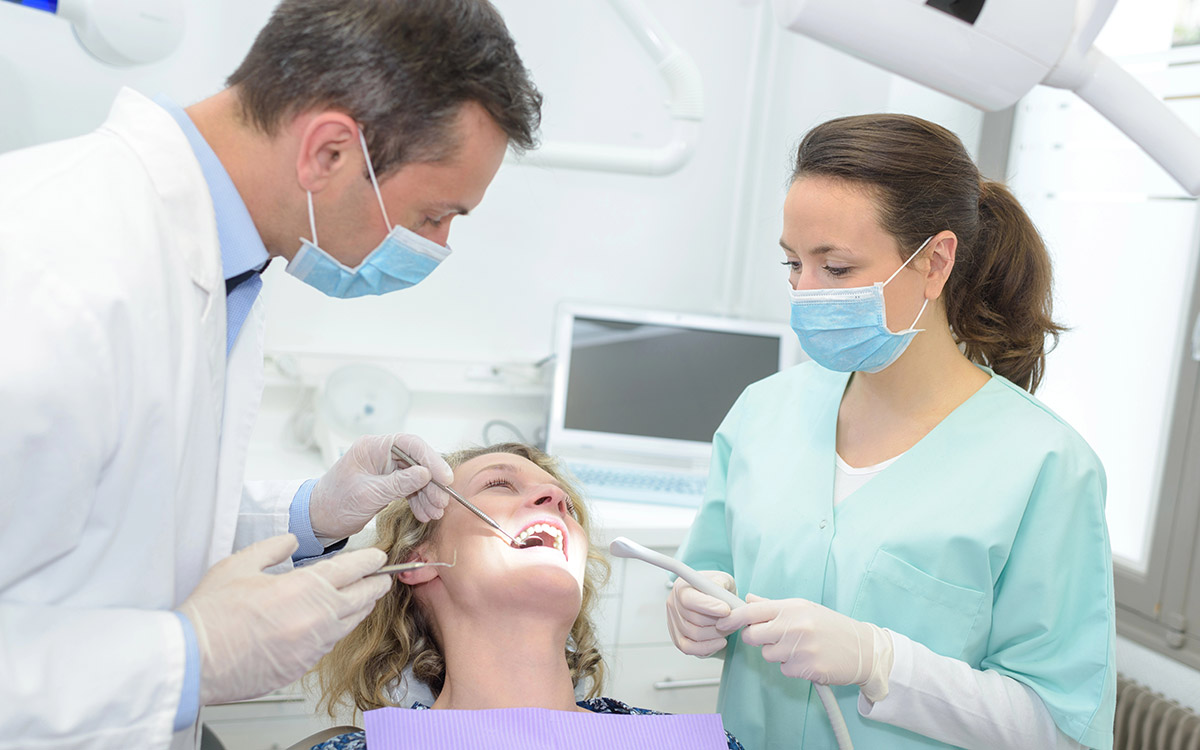 woman during her dental procedure